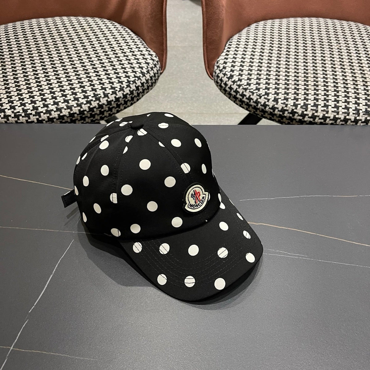 Moncler Cotton Polka Dot Baseball Cap Hat 512509