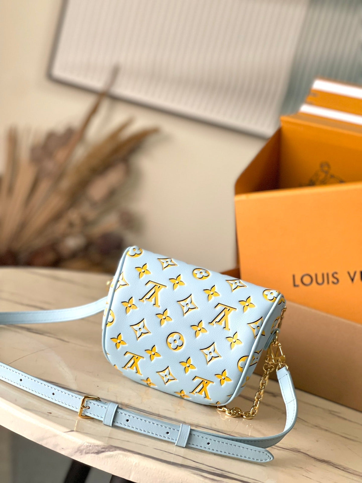 MINI BUMBAG 17 IN SKY YELLOW MONOGRAM CALFSKIN GOLD HARDWARE