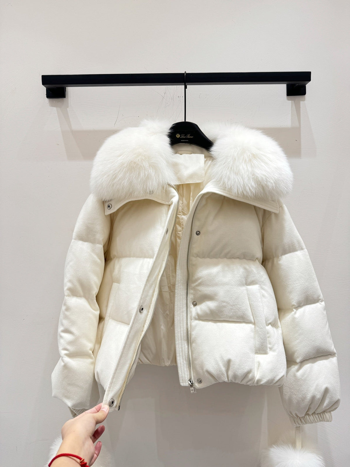 LP 25 Coat White Fur Down Cashmere 310244