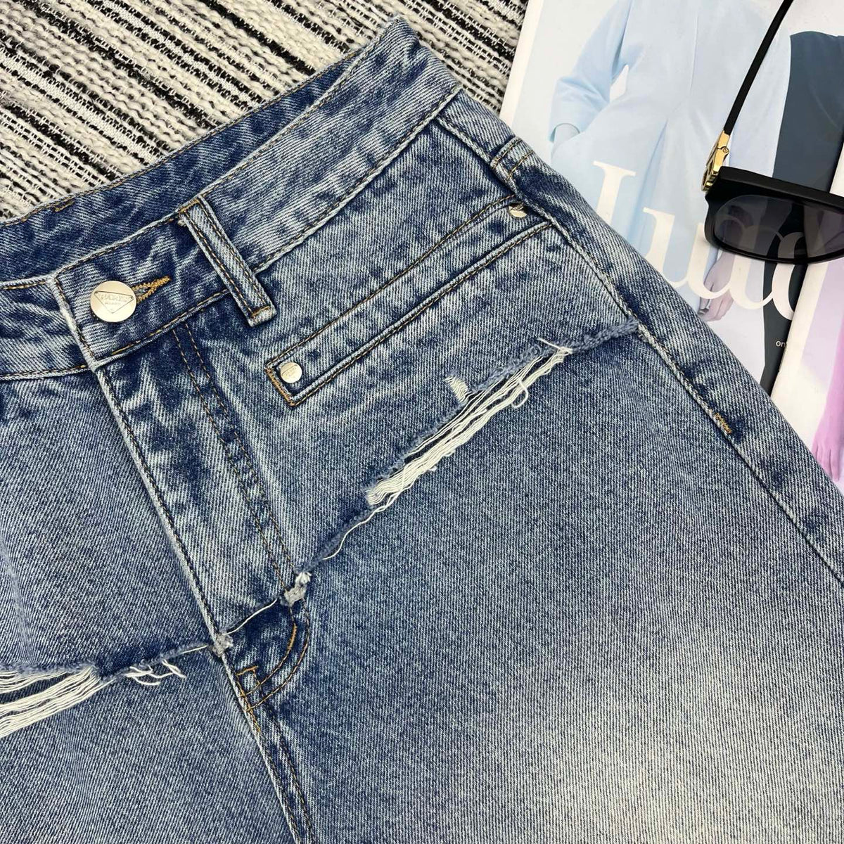 Prada 2026 Short Jean Light Blue Cotton 650231
