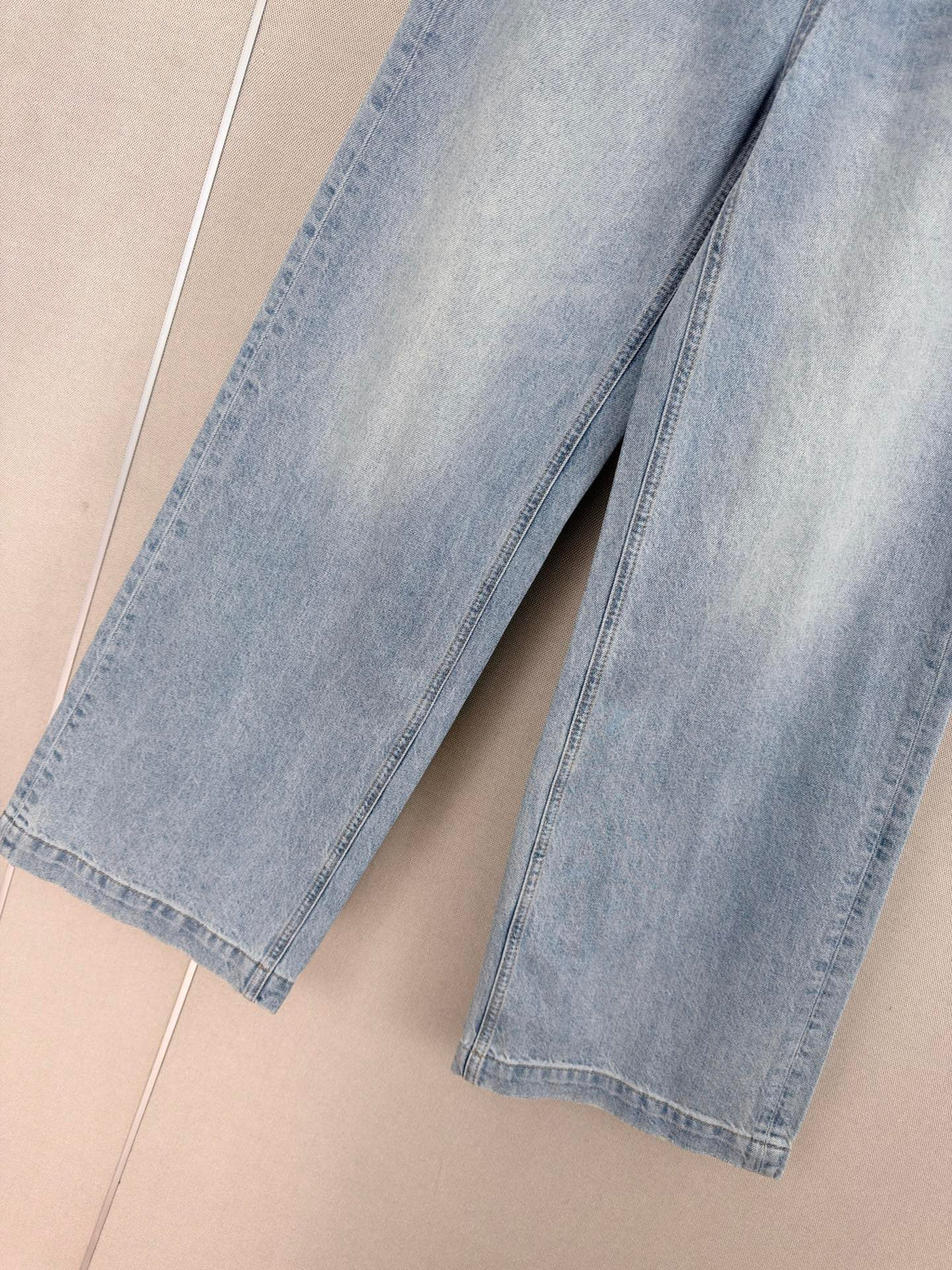 Chanel 2026 Wide-leg Pants With Rhinestone Waist Blue Cotton 371501