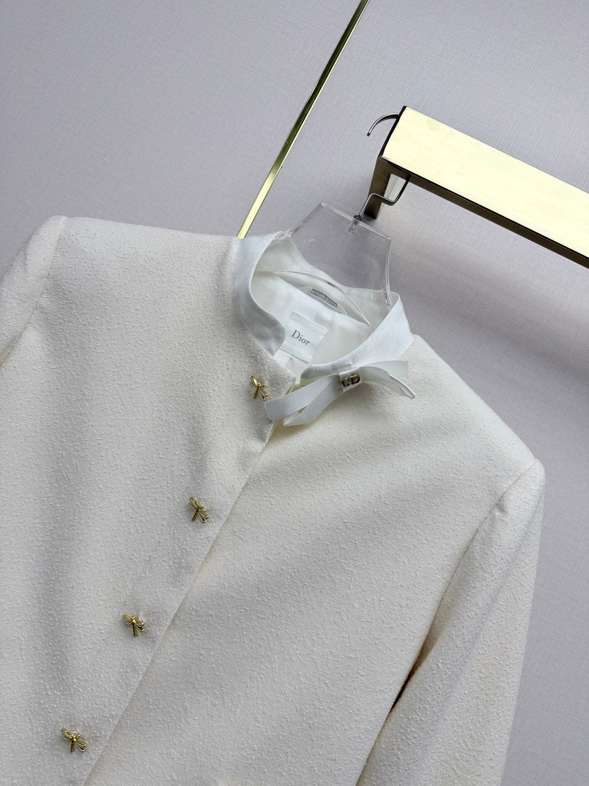 Dior 2026 Stand Collar Jacket White Wool 425720
