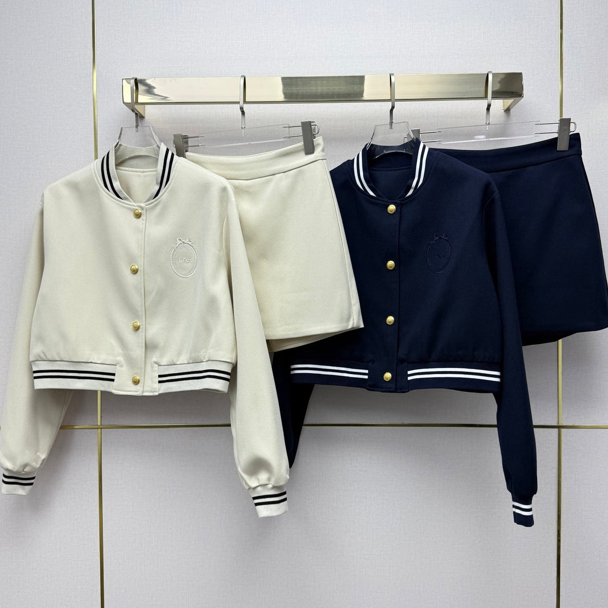 Dior 2026 Set Varsity Jacket And Mini Skirt Cotton 437589