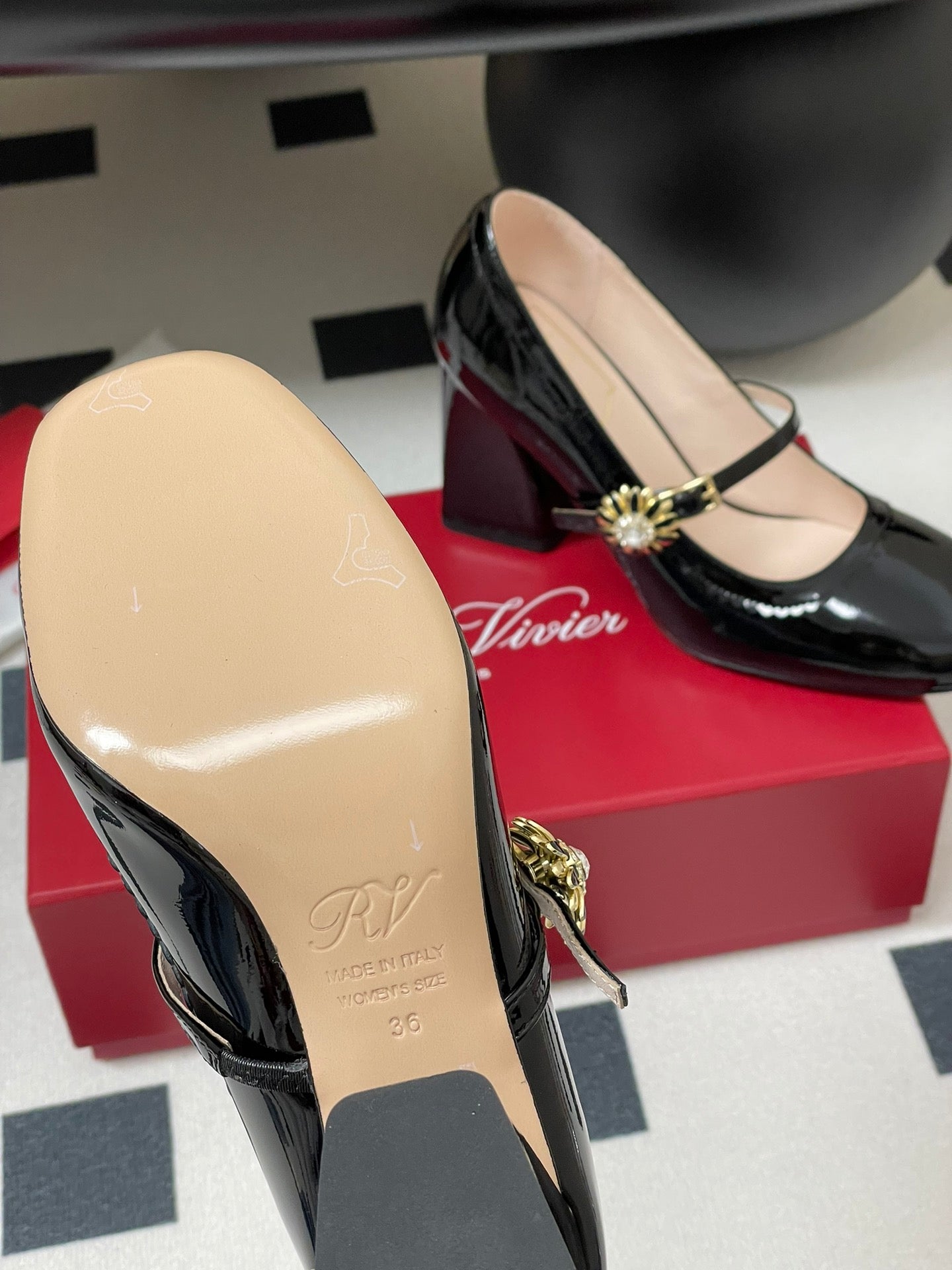 Viv 25 Mary Jane 60 Black Patent Calf Leather 247887