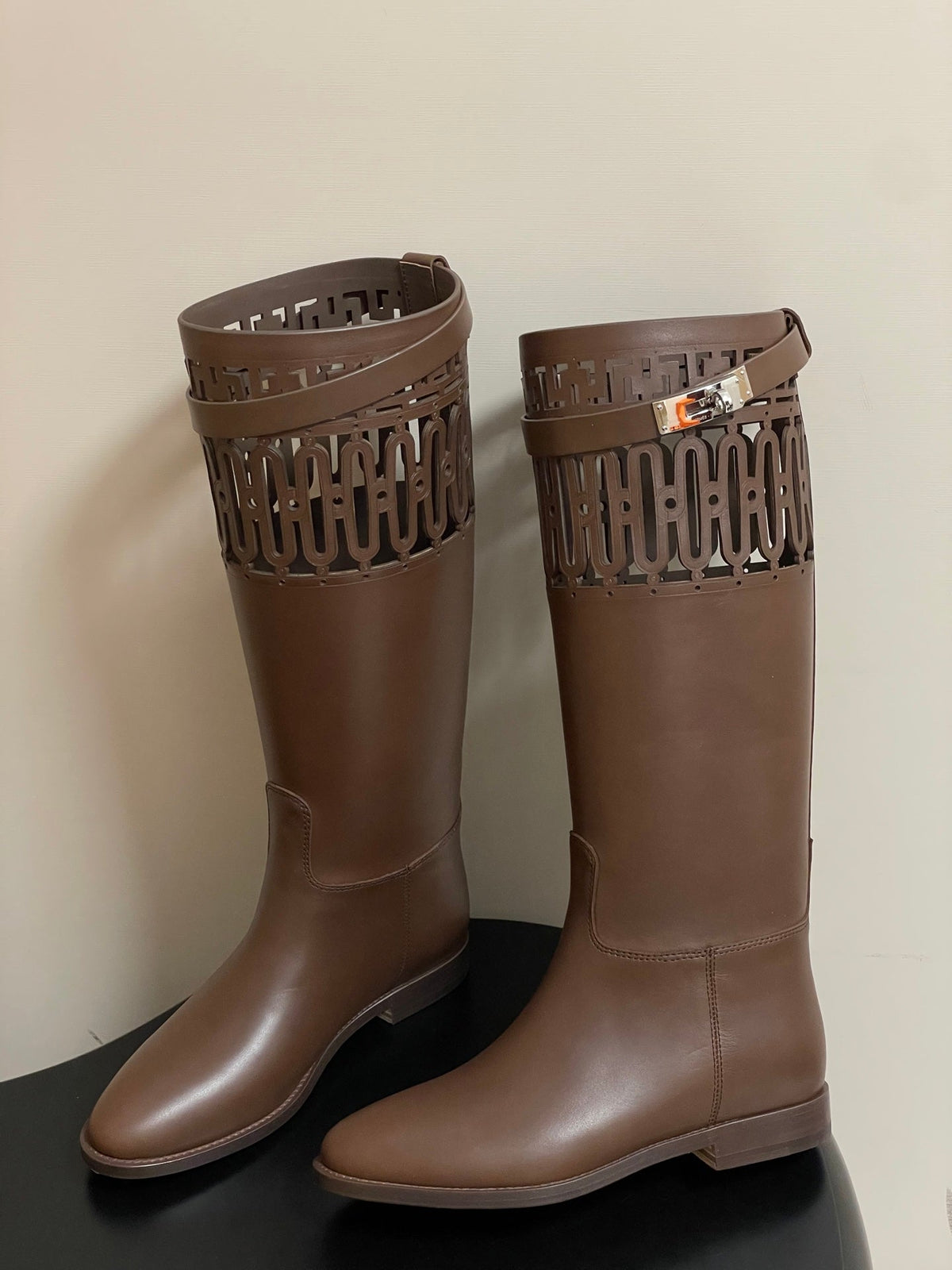 HM Jumping Boots Dark Brown Kelly Buckle Calfskin 423262