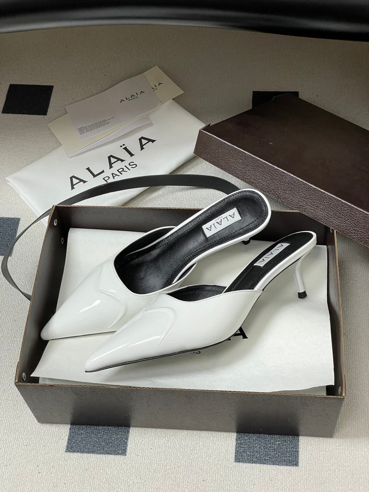 Alaia 2026 Mules 65mm Patent Leather 777413