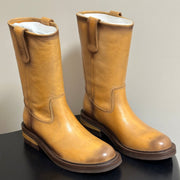 Miu Miu 2026 Foule Mid-Calf Boots Cowhide 994108