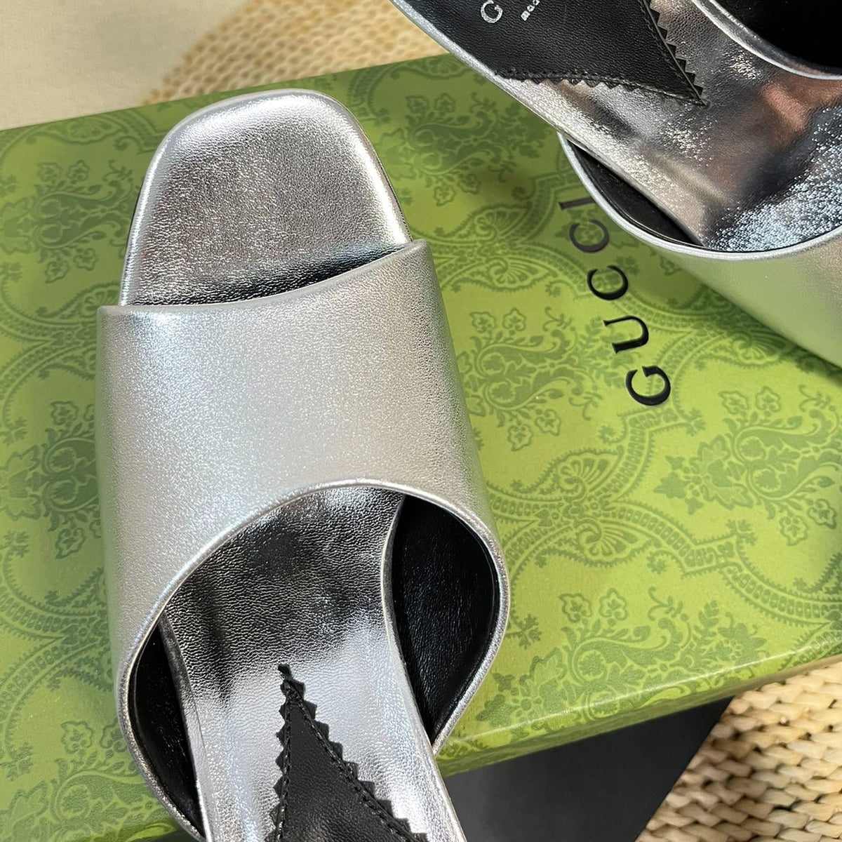 GG  Women's Heeled Sandals Silver