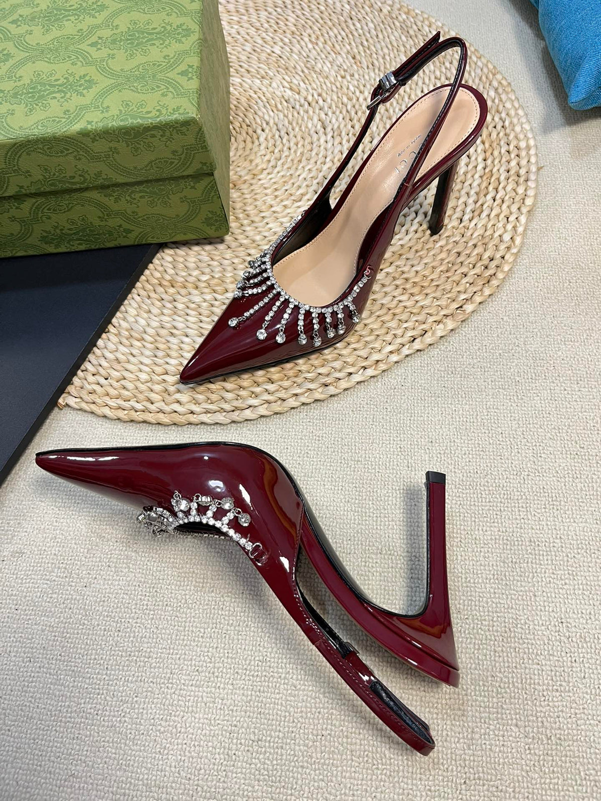 GC Embellished Slingback Red Patent Leather 294624
