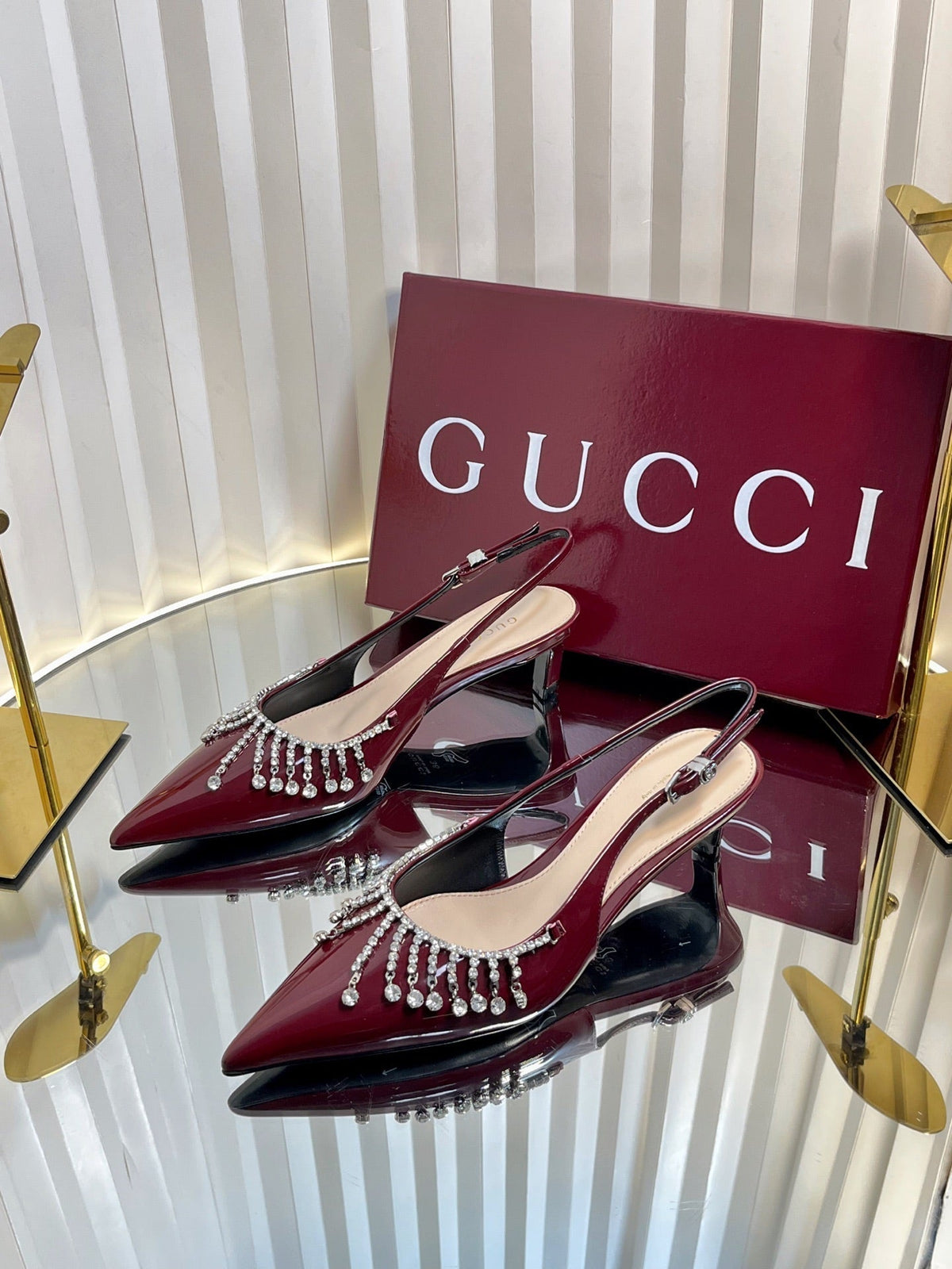 GC 25 Embellished Slingback Red Patent Leather 294627
