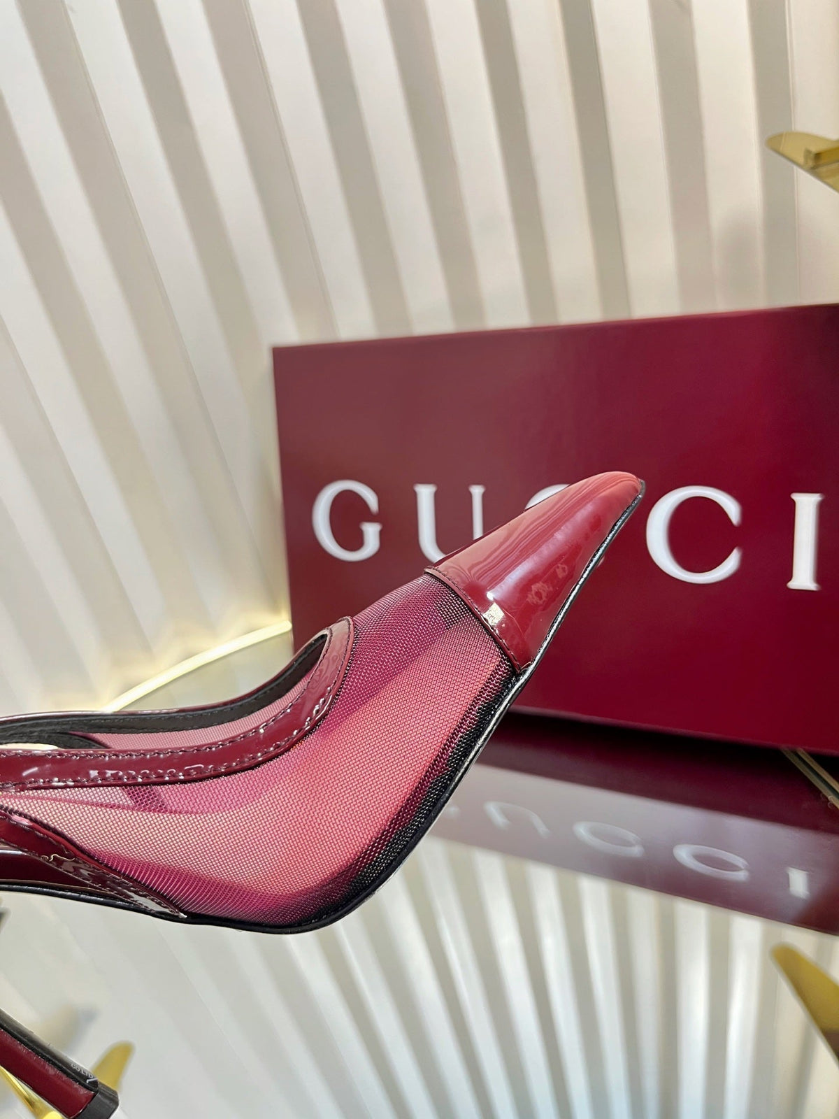 GC Signoria Slingback Pump Rosso Ancora Mesh Sheepskin 294520