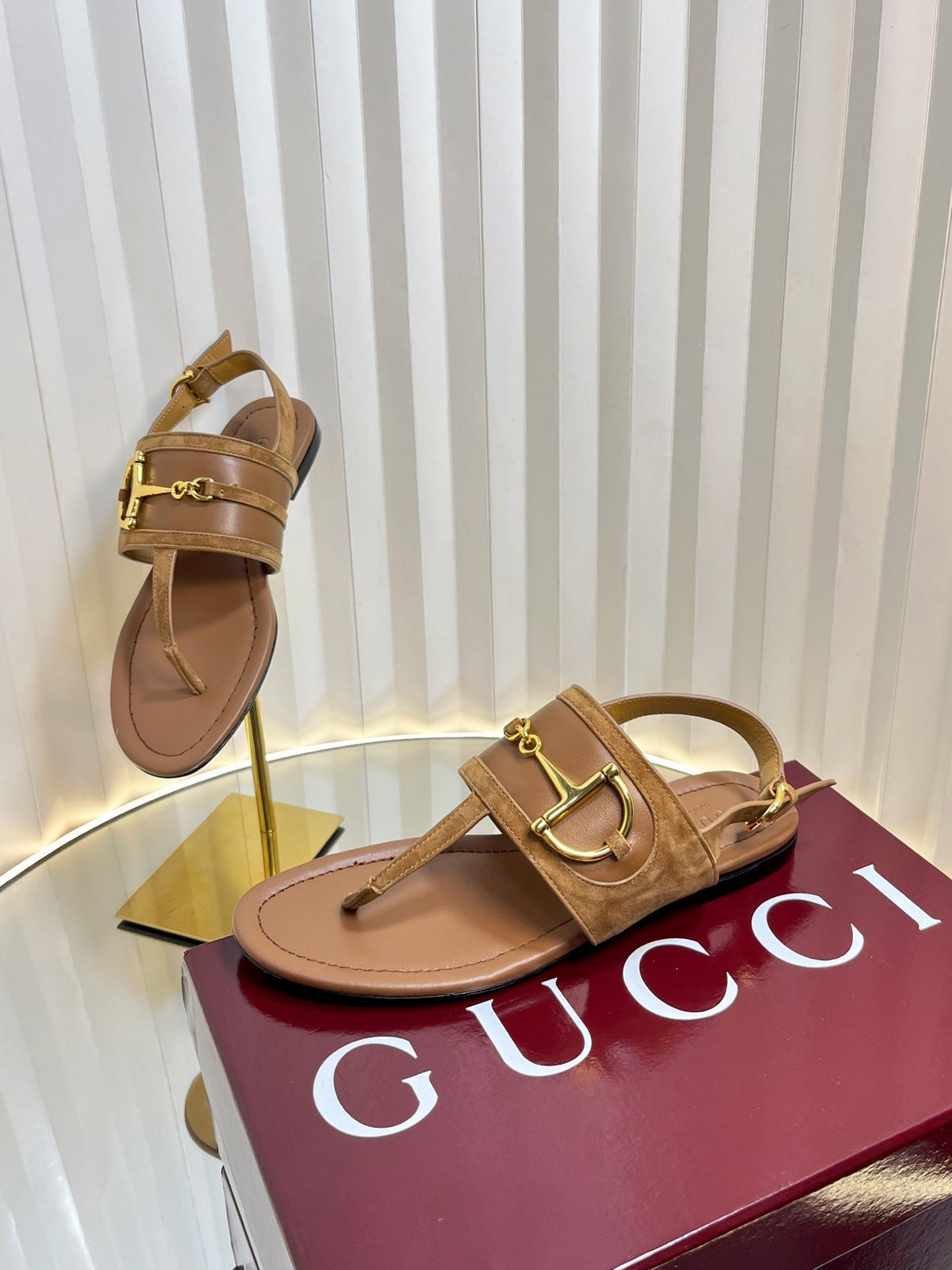 GC 25 Thong Sandal Brown Suede Sheepskin 294658