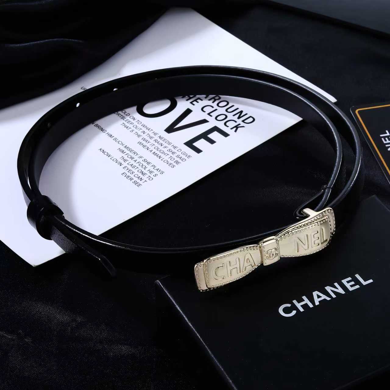 Chanel 2026 Bow Buckle Skinny Belt 15mm 200335
