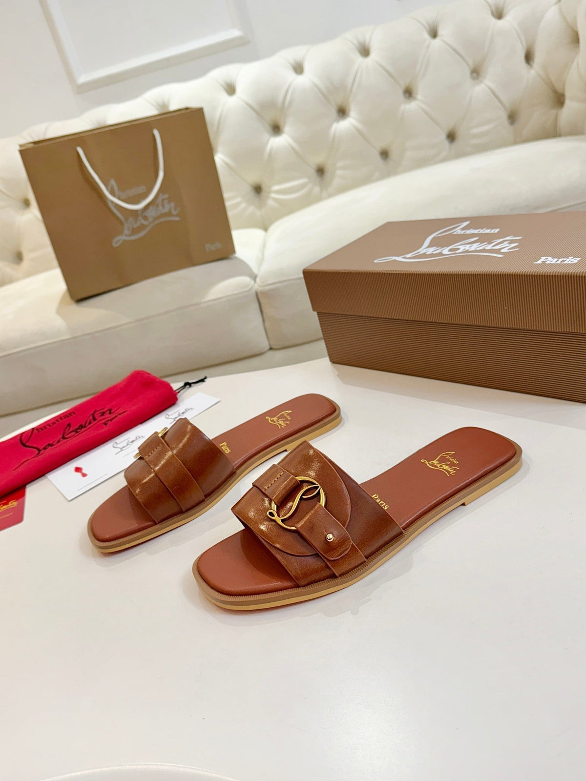 Christian Louboutin 2026 Her In Roma Flat Mules Leather 780374