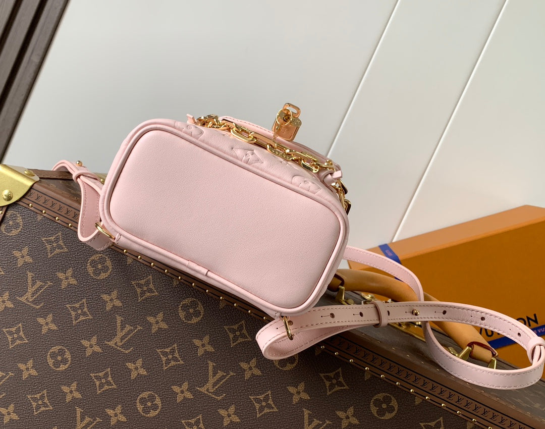 LV Coussin 20cm Backpack Pink Gold Leather 252653