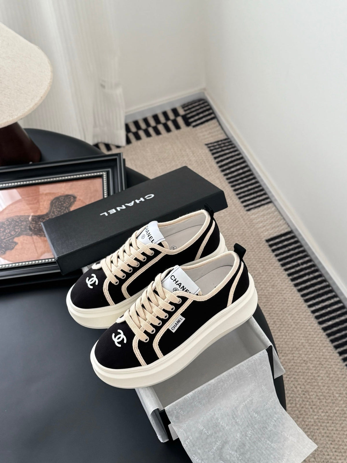CC 25 Logo Printed Sneaker Black Fabric Original 305311