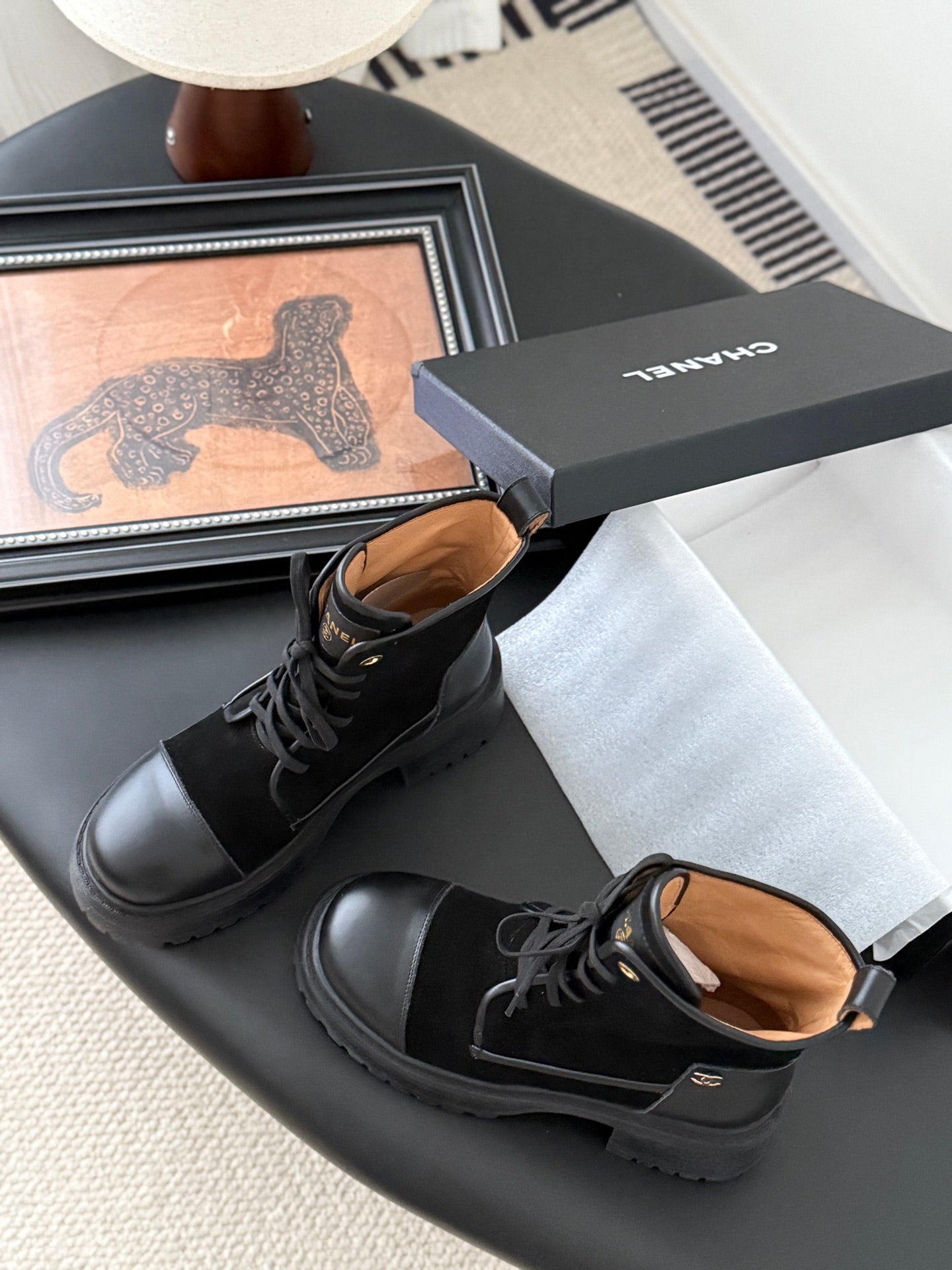 CC 25 ankle boots black suede sheepskin 458767