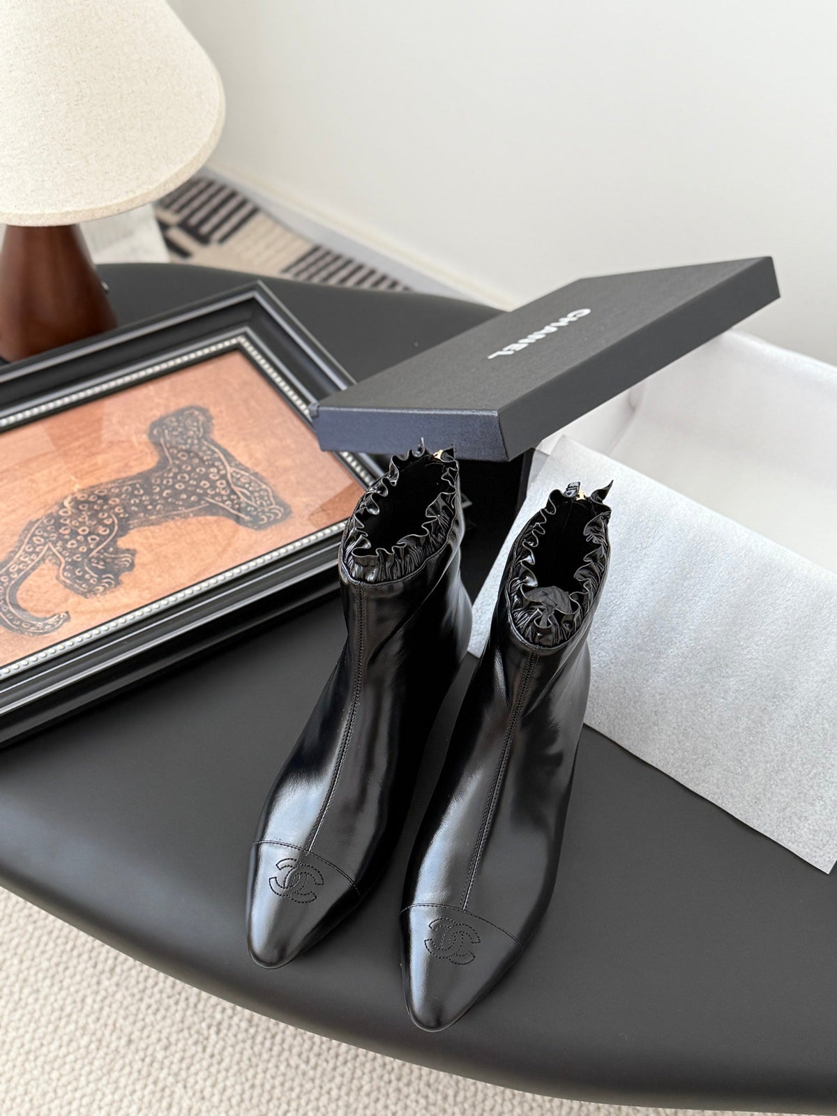 CC 25 Mary Jane boots black patent sheepskin 458772