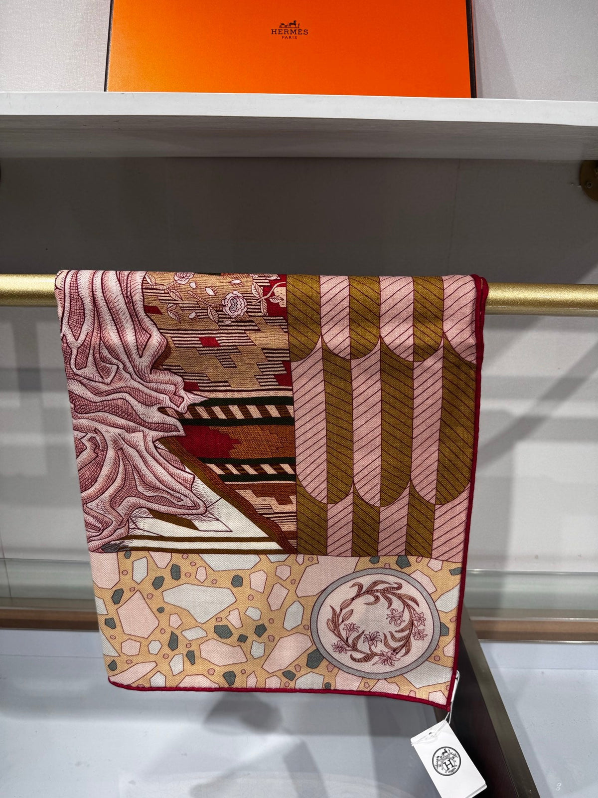 Hermes 2026 La Danse des Amazones Scarf 140cm Pink Cashmere Silk 218831