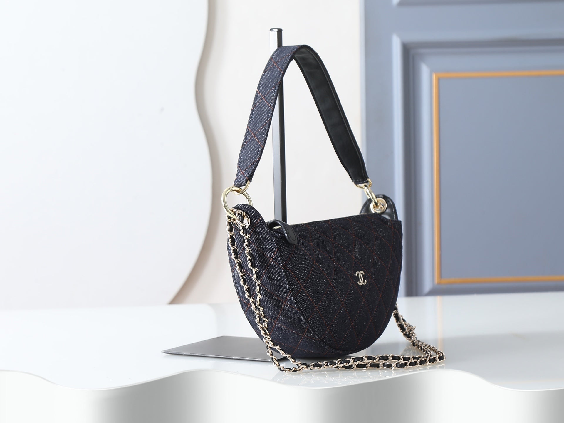 Chanel 2026 Chain Clutch 22cm Demin And Calfskin