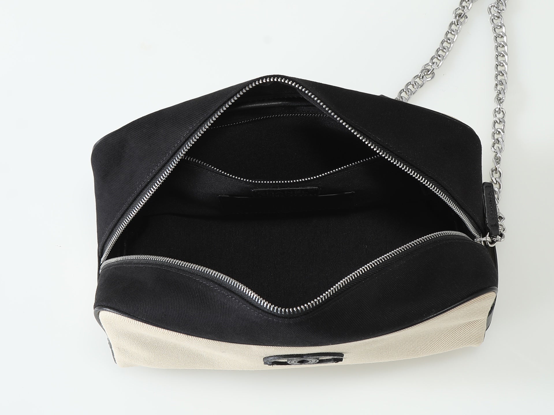 Chanel 2026 Large Zippered Pouch 29cm Canvas Leather