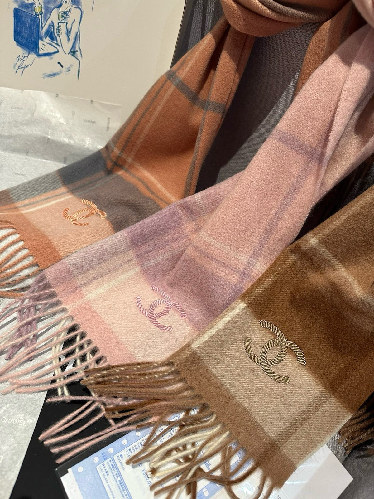 CC Scarf 180 CM In Colorful Cashmere 394482