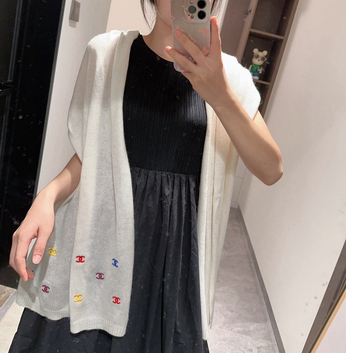 CC Scarf 195 CM In White Colorful Cashmere 418286