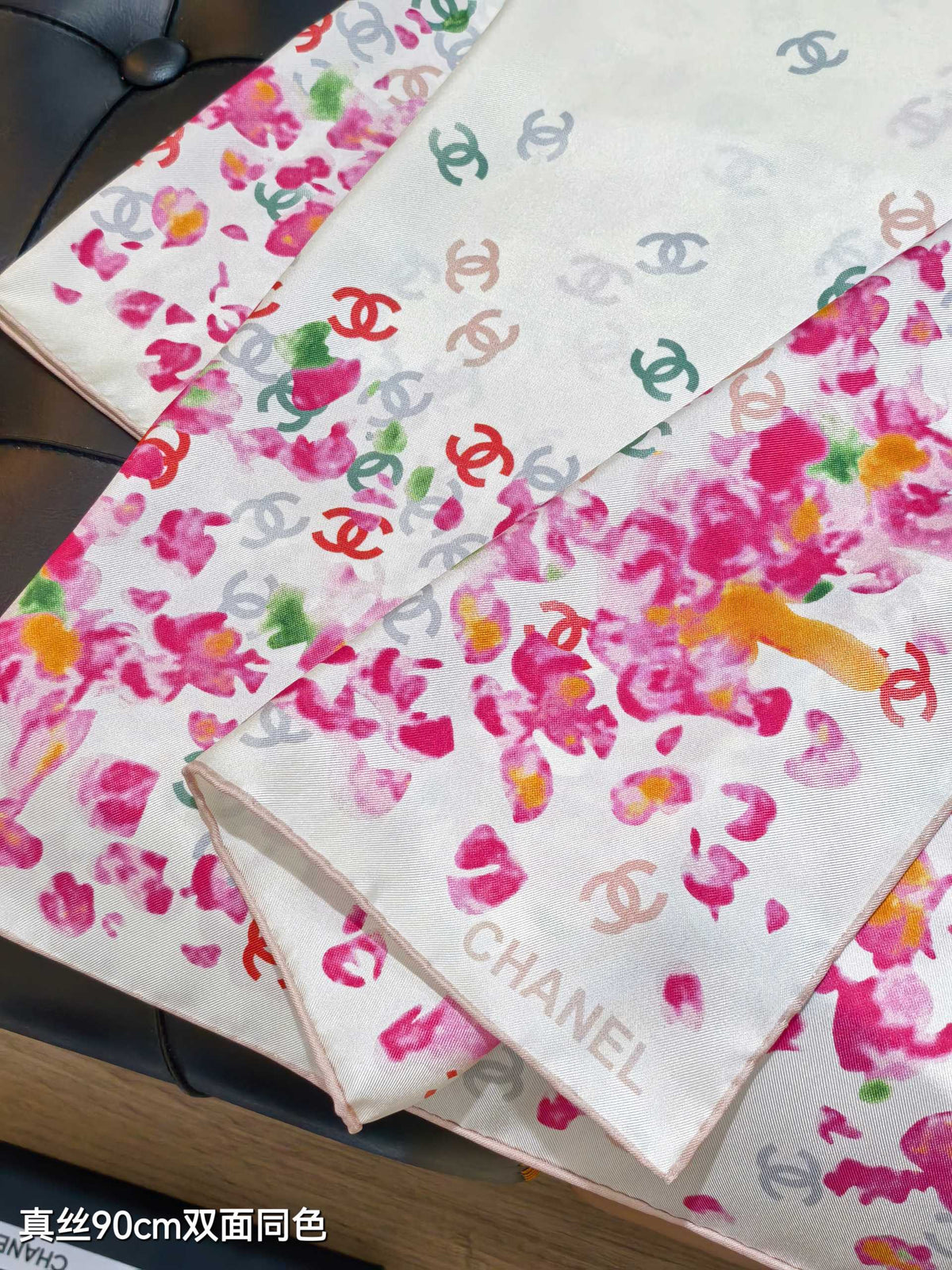 CC 25 Scarf 90CM In White Pink Colorful Cashmere 293050