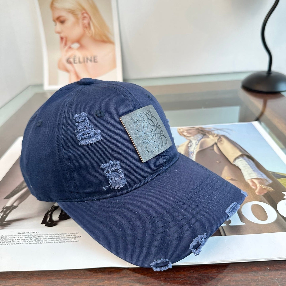 Loewe Distressed Baseball Cap 343427