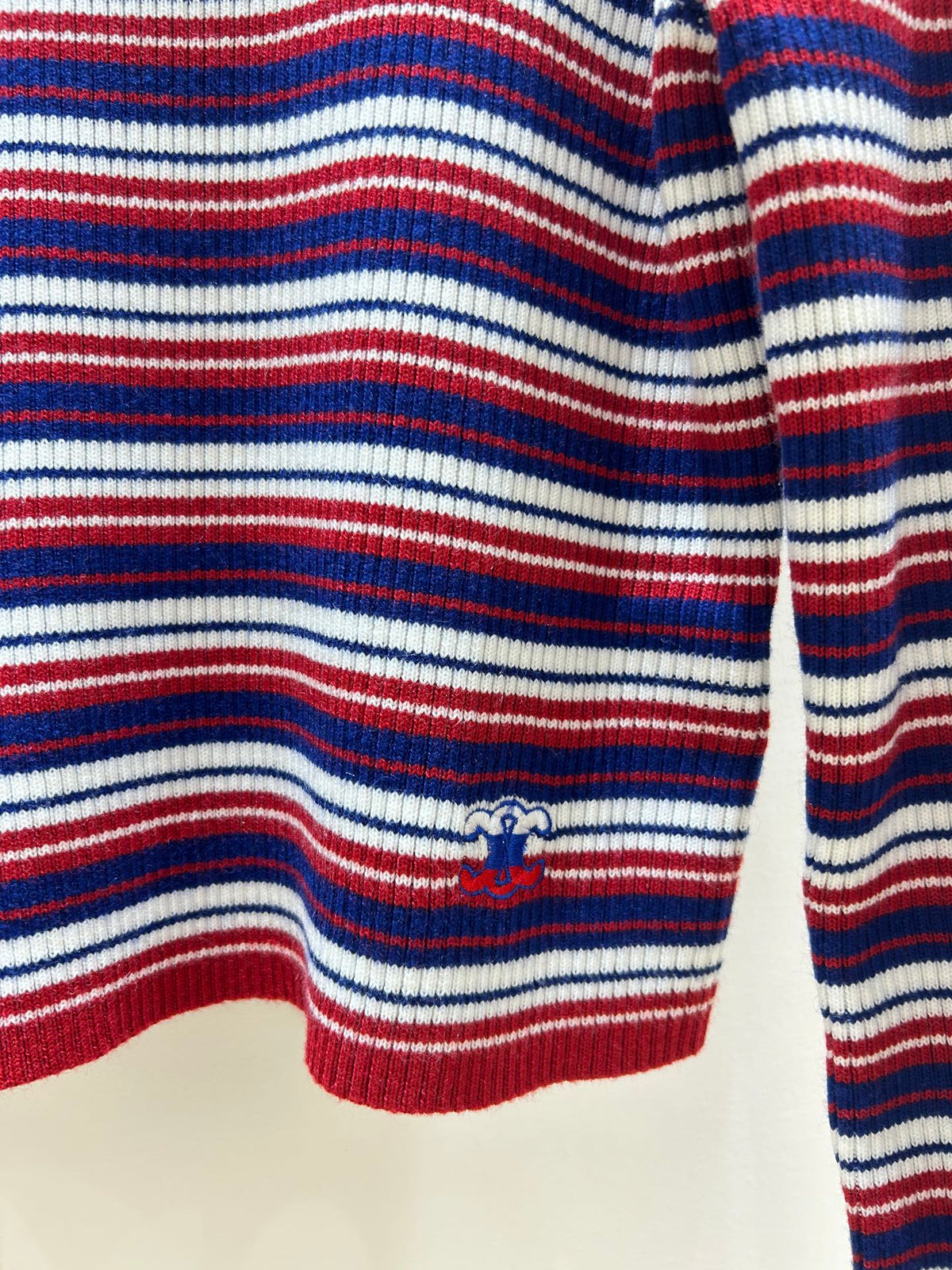 Celine 25 Striped Sweater Red Blue White Wool 308020