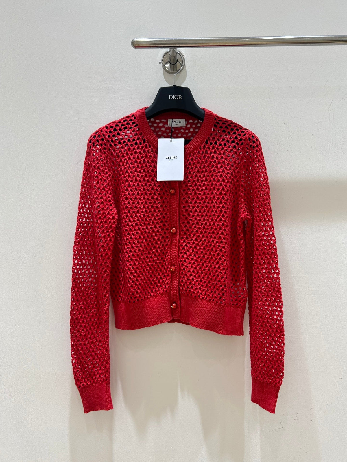 Celine 2026 Crocheted Short Cardigan Wool 407222