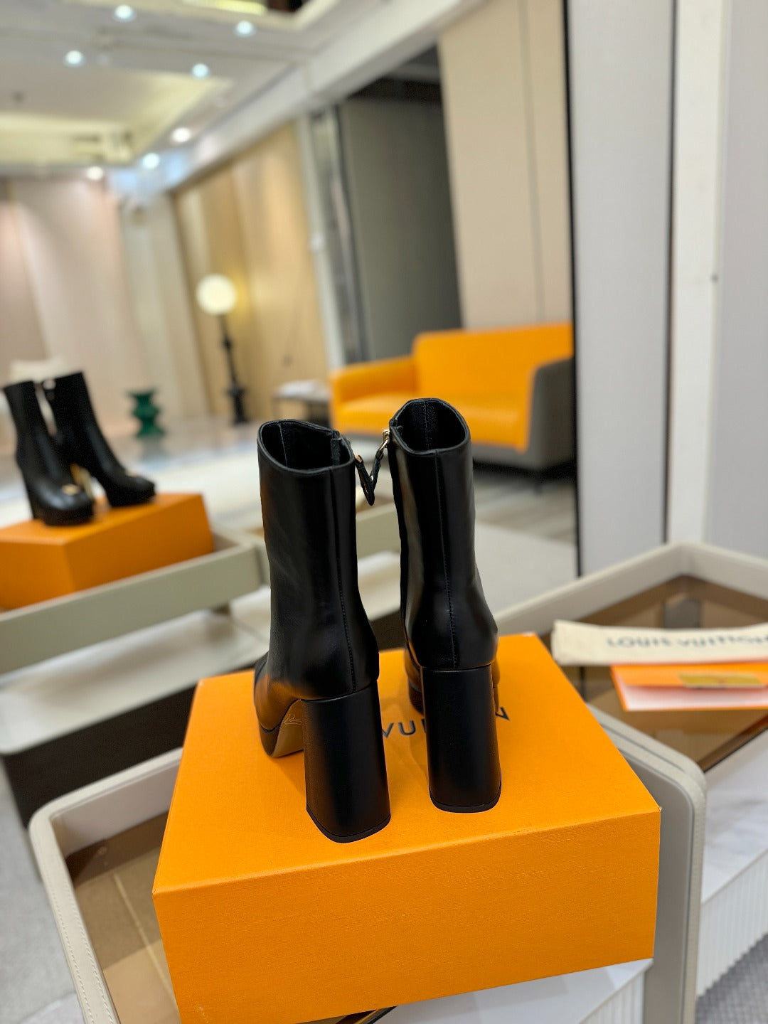 LV Ankle Boots 110 Black Sheepskin 573725