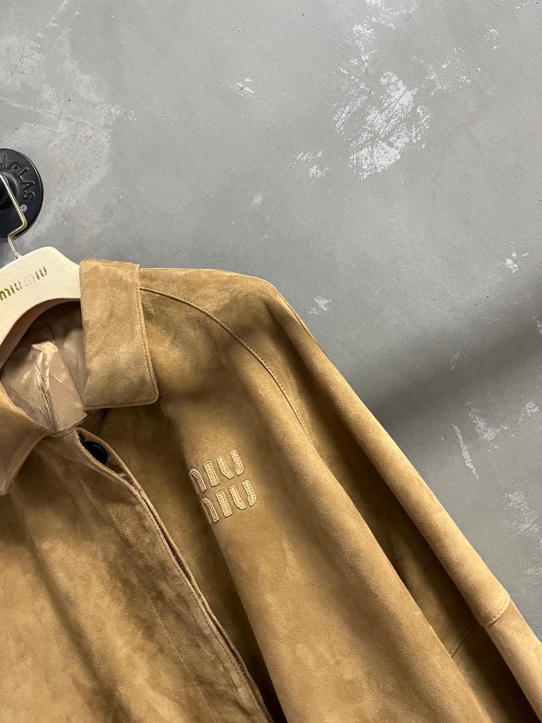 Miu Miu 2025 Jacket Camel Sheepskin Suede