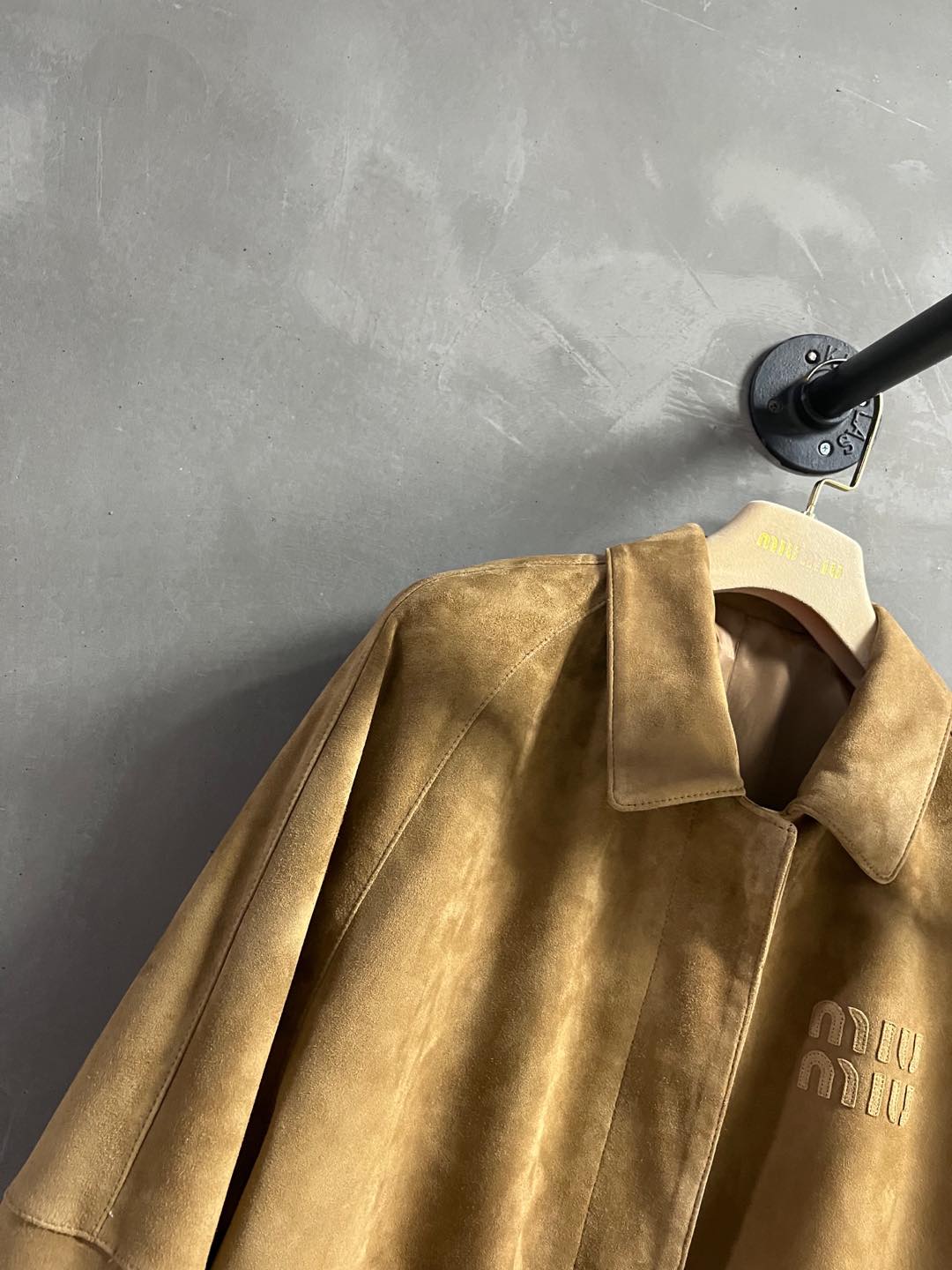 Miu Miu 2025 Jacket Camel Sheepskin Suede
