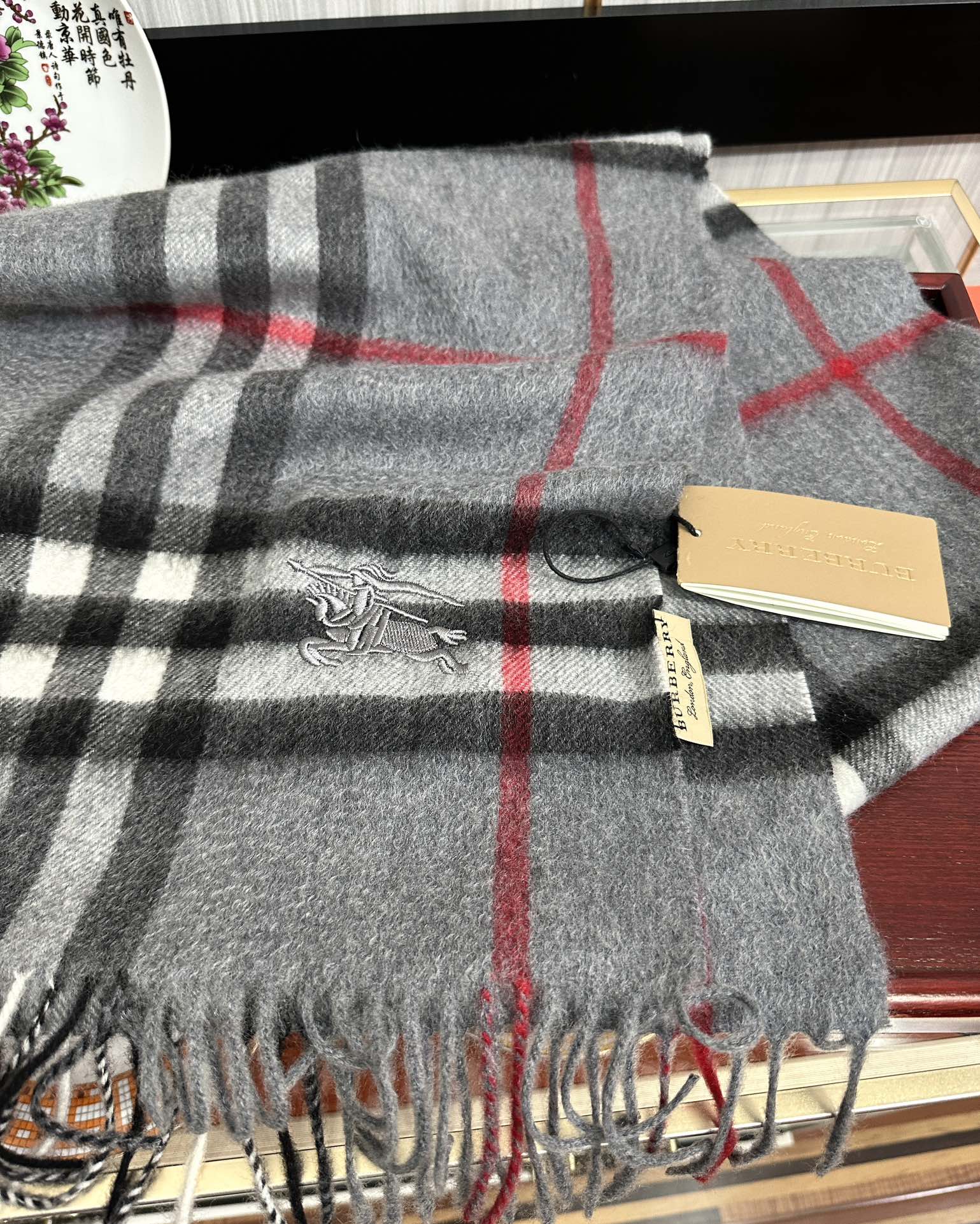 BBR Double-Sided Scarf 200CM Dark Gray Cashmere 293004