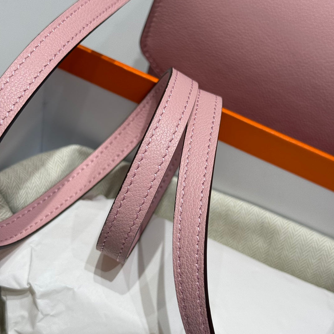 HM SAC ROULIS 18 PINK PASTEL EVERCOLOR CALFSKIN237570