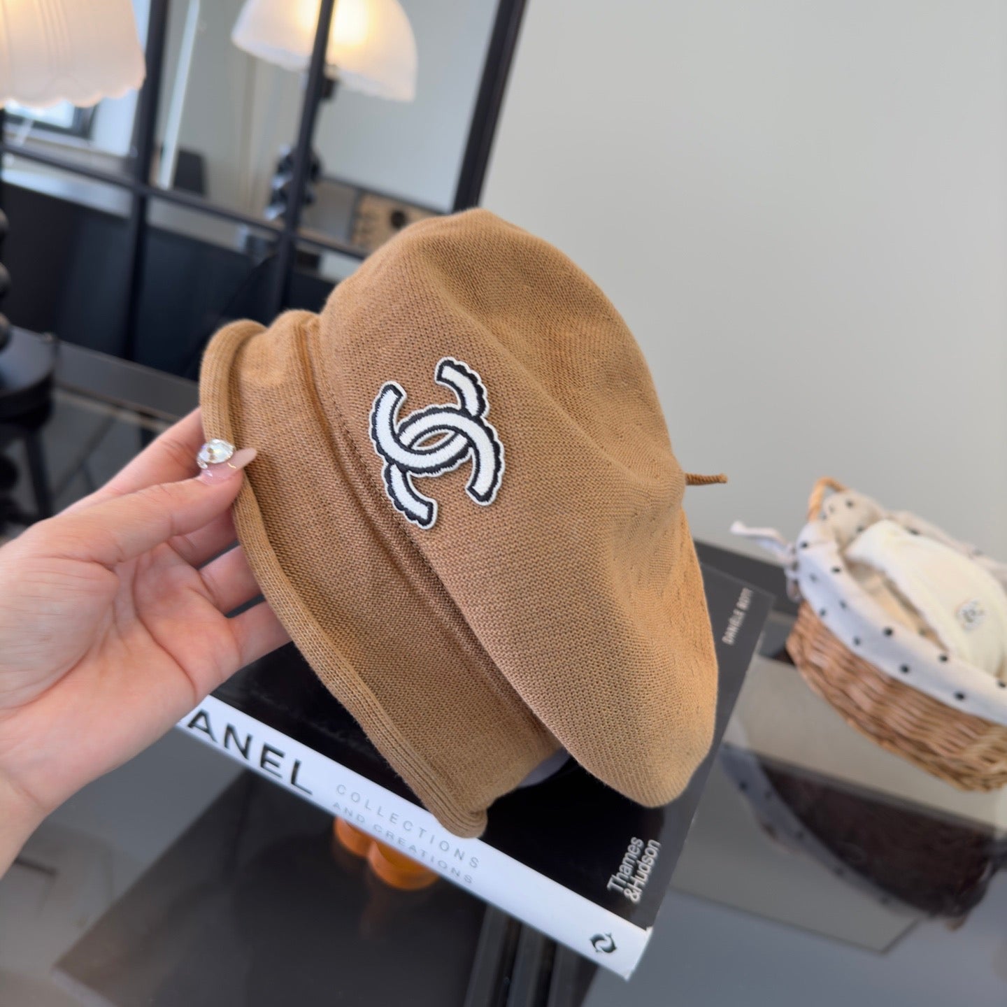 Chanel Beret Brown Cotton 262180