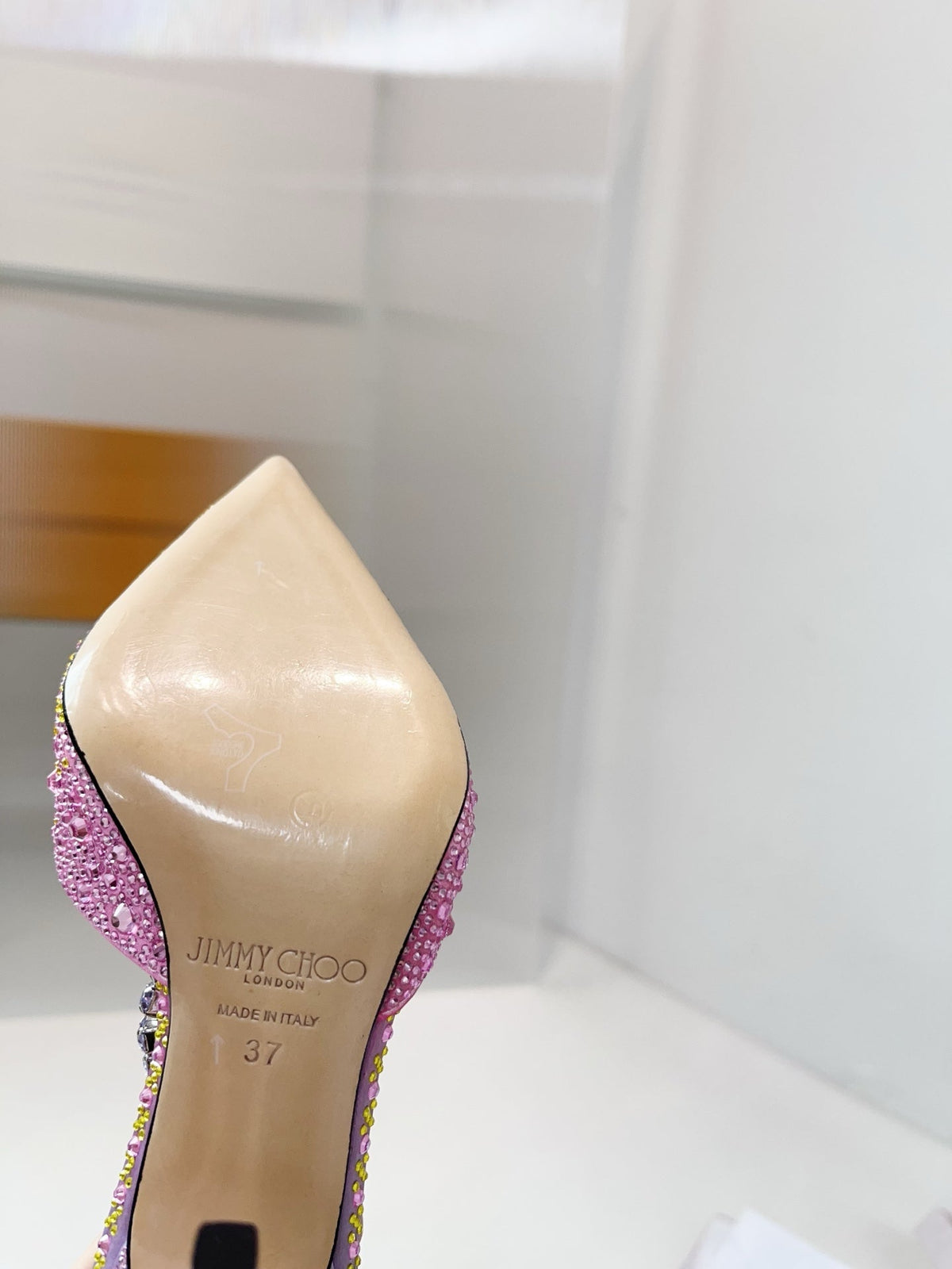 Jimmy Choo 2026 Saeda 100 Embellished Pump Yellow Purple Pink Leather