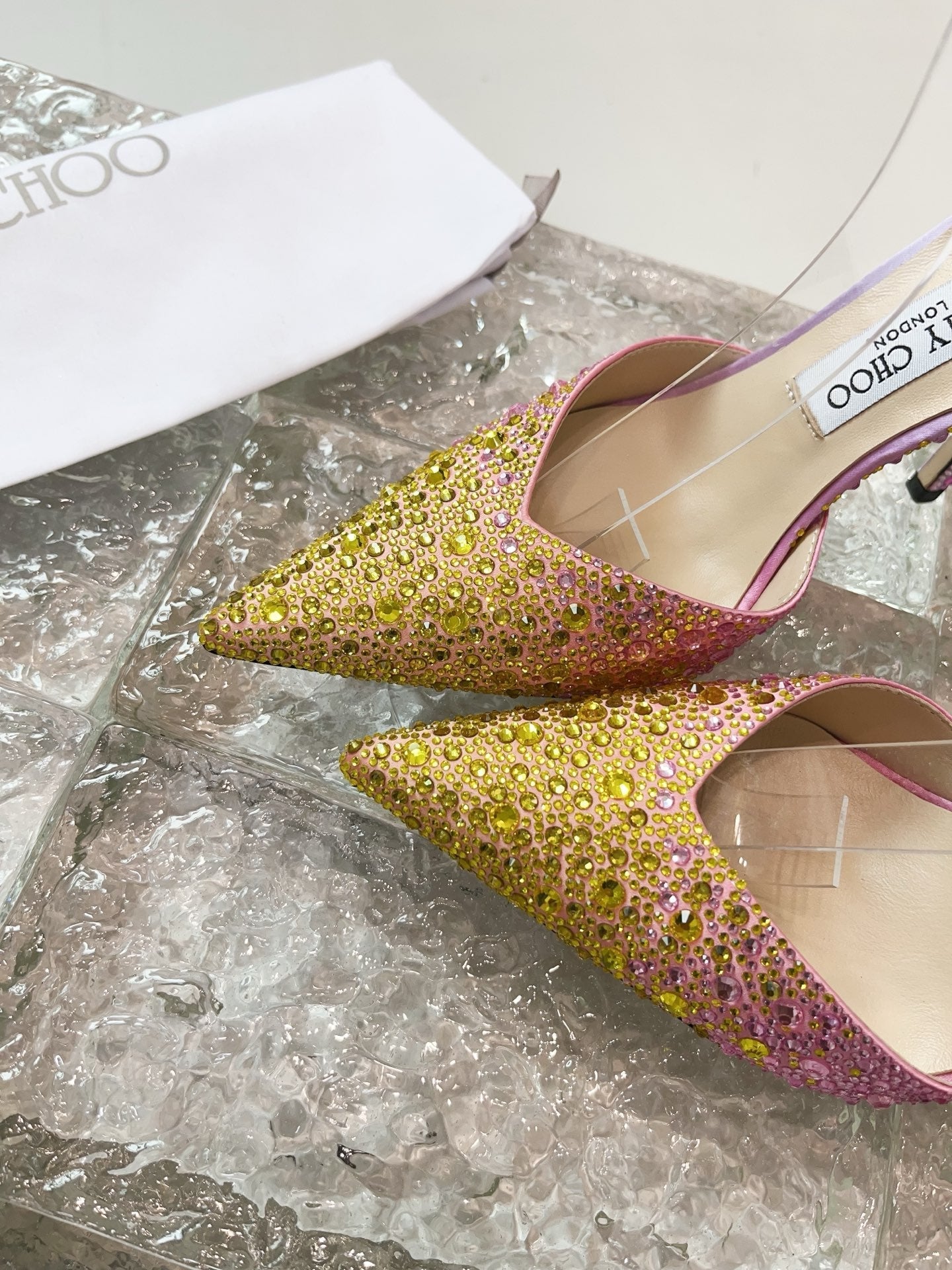 Jimmy Choo 2026 Saeda 100 Embellished Pump Yellow Purple Pink Leather