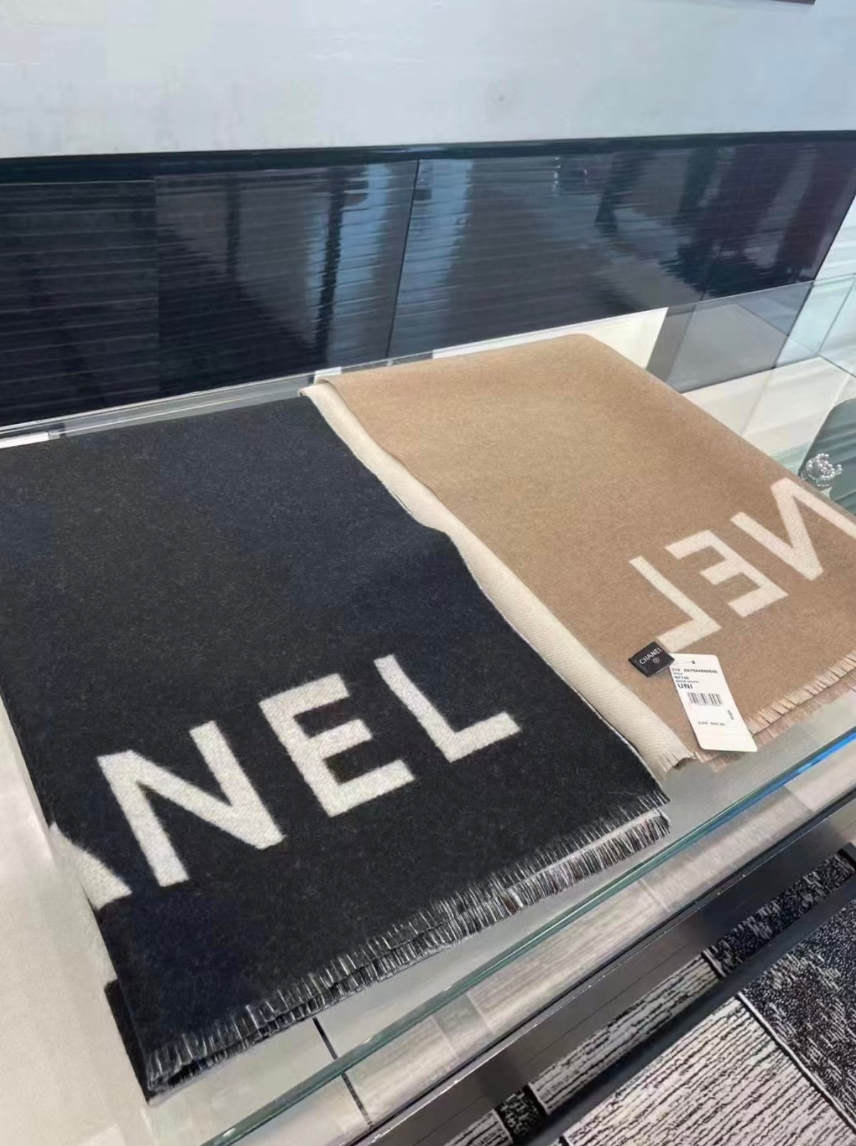 CC Scarf 200 CM In Brown Mix White Cashmere 401298