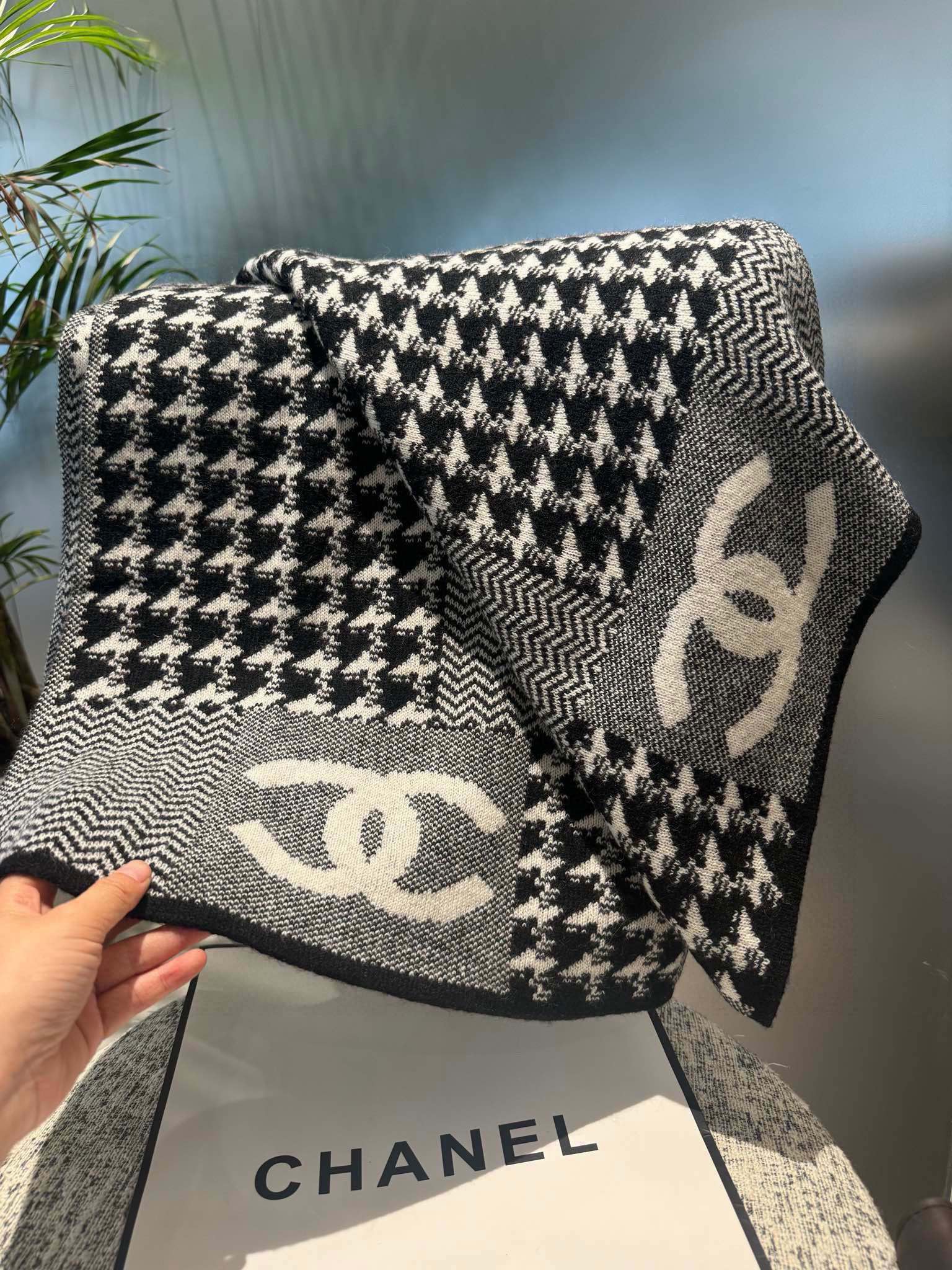 CC Scarf 190CM In Grey White Cashmere 424835