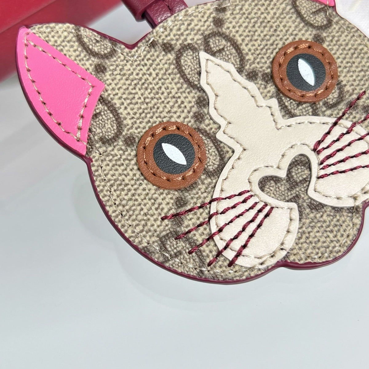 Gucci  Etoupe Red Cat Bag Charm