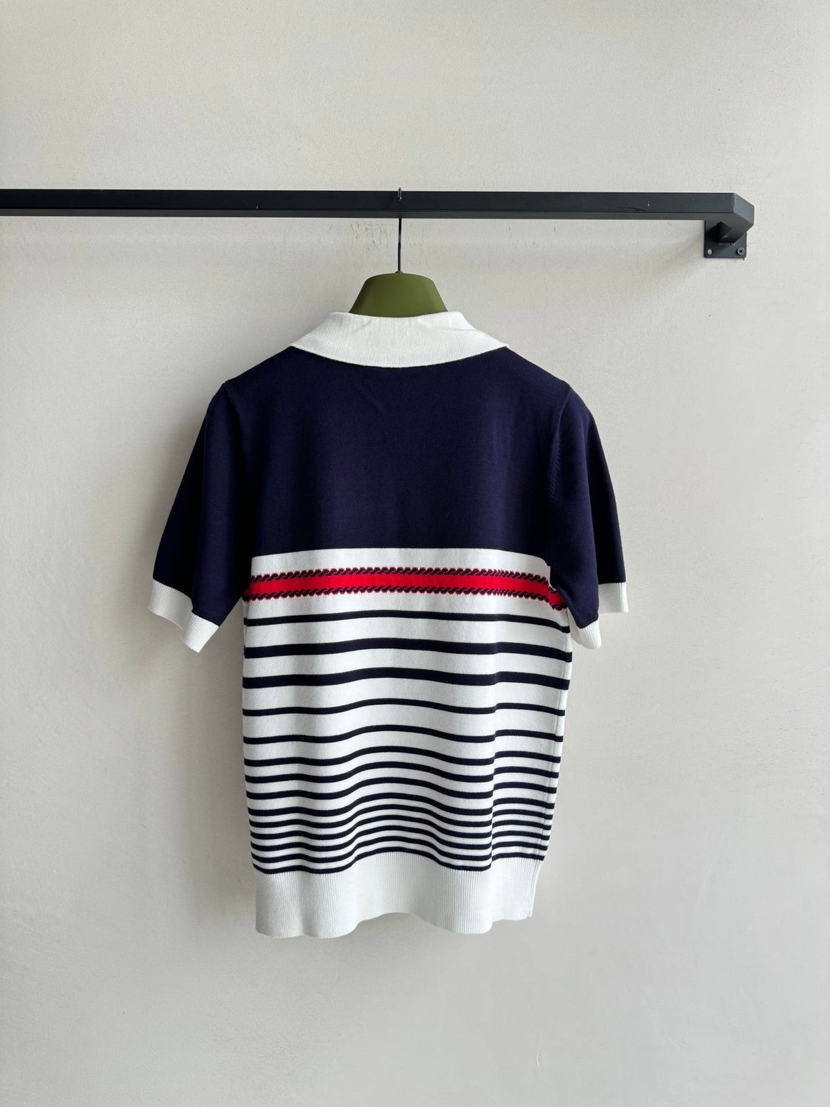 Gucci Striped Polo Knitted Top Cotton