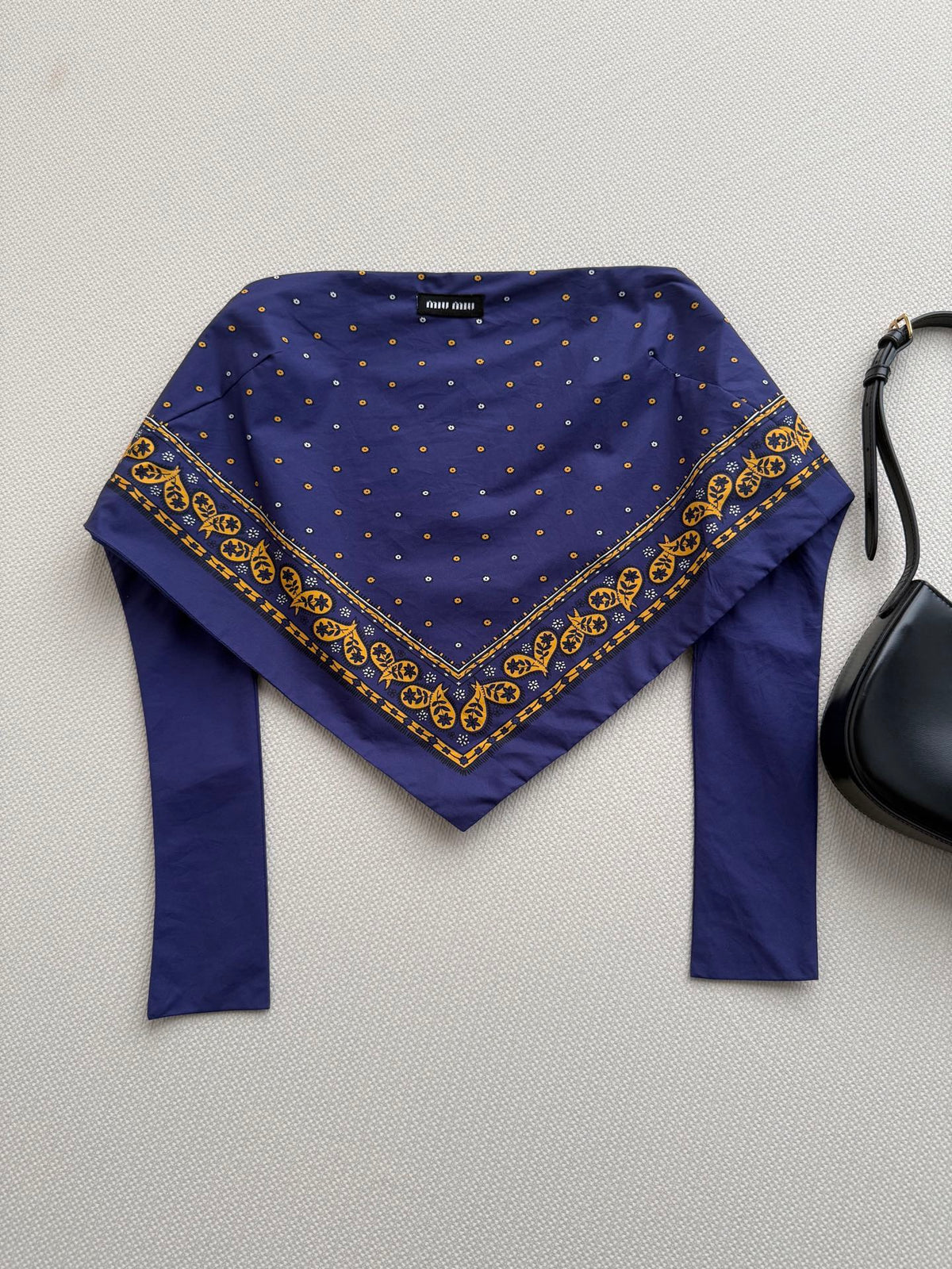 MiuMiu 2026 Strapless Top And Skirt Navy Cotton 641183