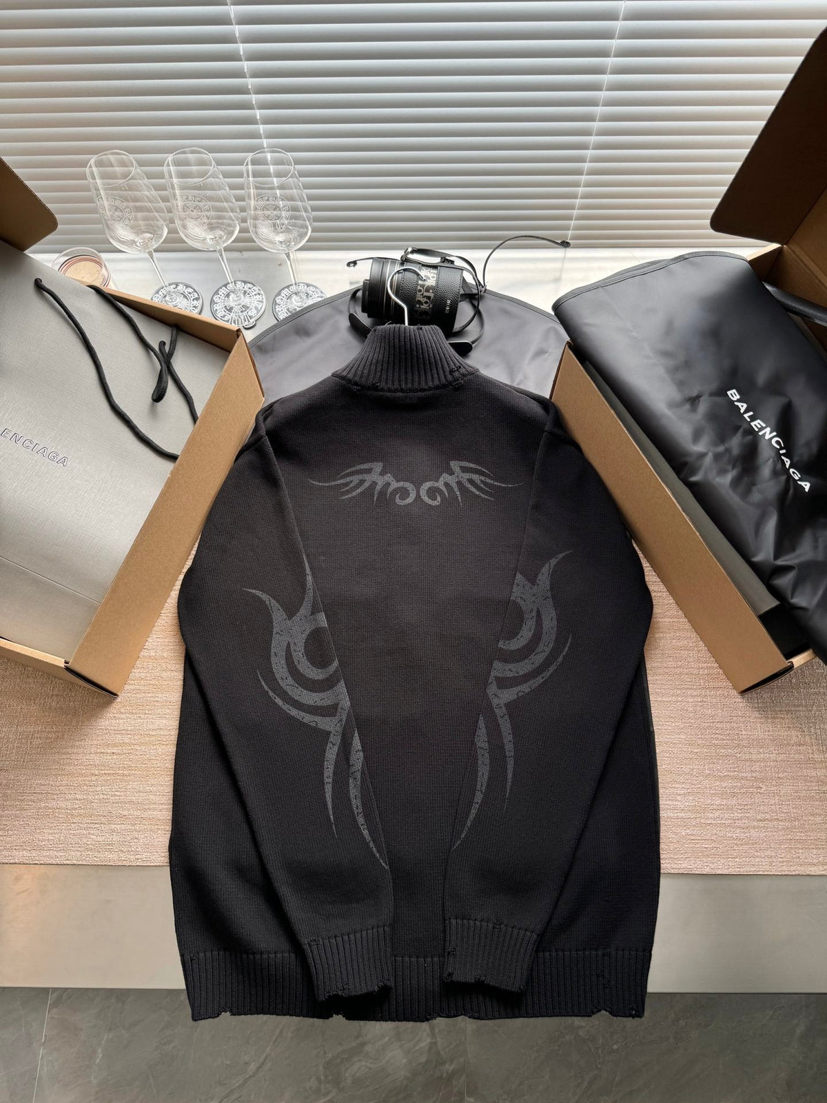 Balenciaga 25 Turtleneck Sweater Black Wool 0018