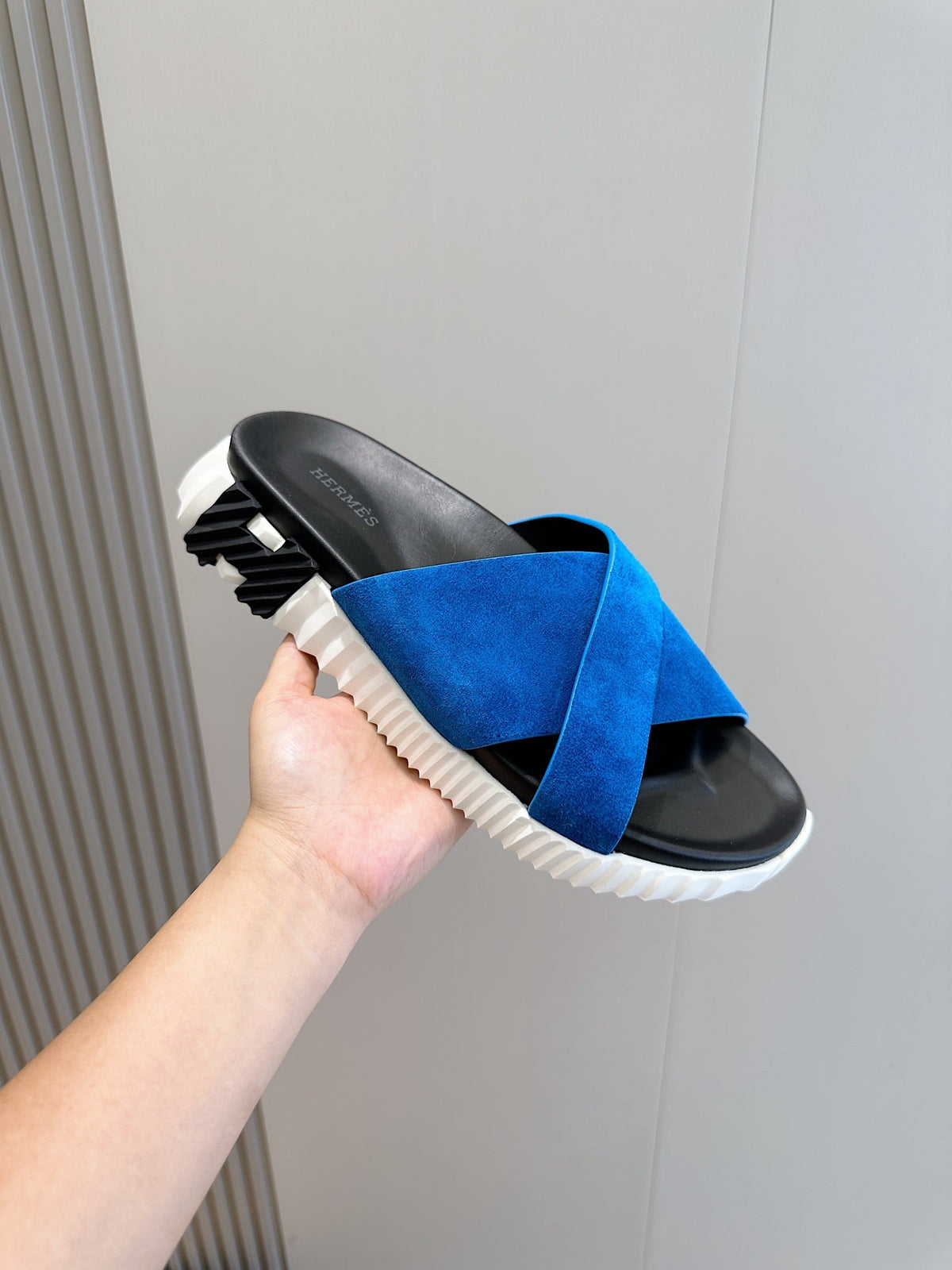 HM Men's Infra Slide Blue Suede 547632