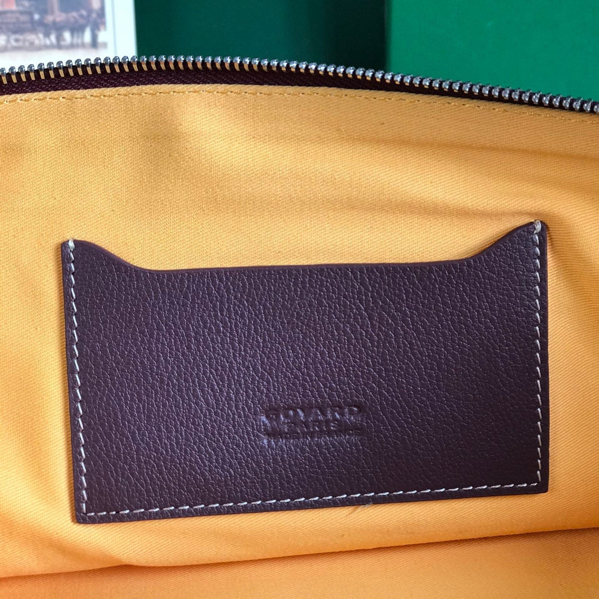 SENAT MGM POUCH 30 IN BURGUNDY RED GOYARDINE CANVAS