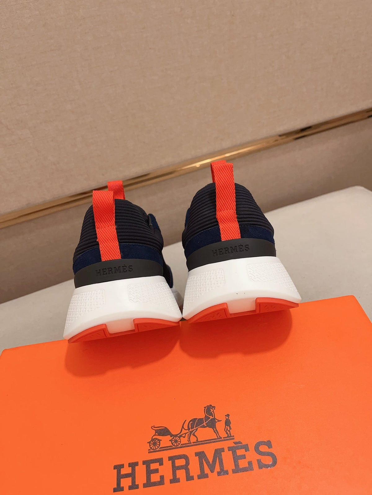 HM HUGO SNEAKER NAVY WEAVE AND SUEDE