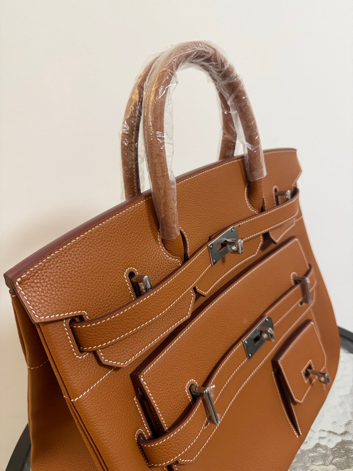 High-end Hermes 2026 Birkin Multi-pockets Bag 40cm Gold-brown Togo Leather