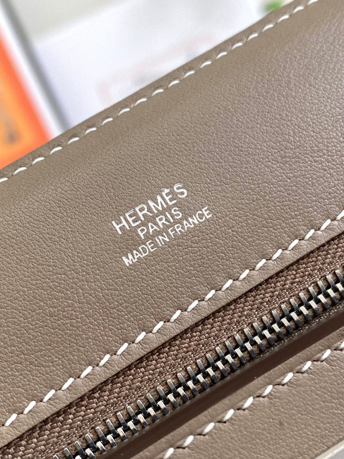 HM 24/24 Mini Bag 21cm Etoupe Evercolor Leather Silver Hardware
